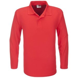Mens Long Sleeve Boston Golf Shirt – Red