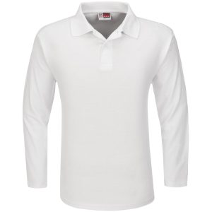 Mens Long Sleeve Boston Golf Shirt – White