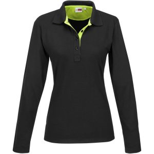 Ladies Long Sleeve Solo Golf Shirt – Lime