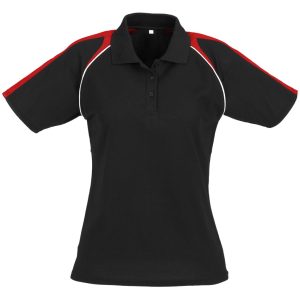Ladies Triton Golf Shirt – Black Red