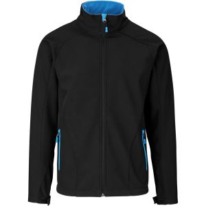 Mens Geneva Softshell Jacket – Black Cyan