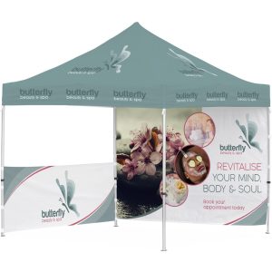 Ovation Sublimated Gazebo 3m X 3m – 1 Half-Wall Skin – 1 Full-Wall Skin