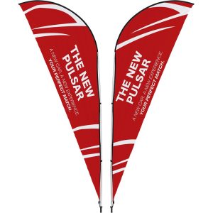 Legend 2M Sublimated Sharkfin Double-Sided Flying Banner – 1 complete unit