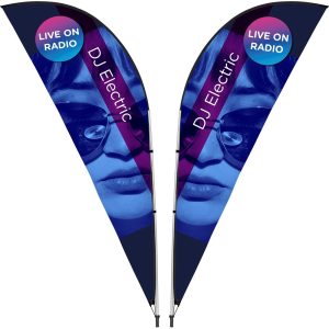 Legend 3M Sublimated Sharkfin Double-Sided Flying Banner – 1 complete unit