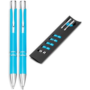 Electra Ball Pen & Pencil Set – Cyan