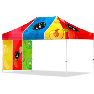 Coated Steel Sublimated Gazebo 4.5m x 3m – 1 Short Full-Wall Skin