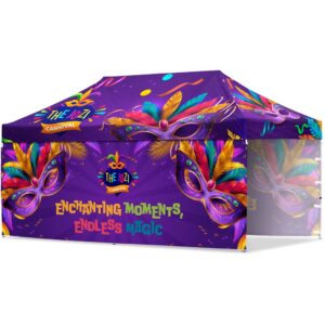 Coated Steel Sublimated Gazebo 6m x 3m –  2 Long Full-Wall Skins