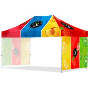 Coated Steel Sublimated Gazebo 4.5m x 3m –  2 Short Full-Wall Skins