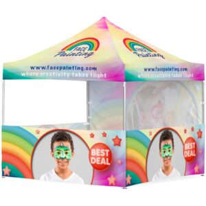 Coated Steel Sublimated Gazebo 3m x 3m – 3 Half-Wall Skins -1 Full-Wall Skin