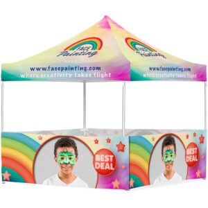 Coated Steel Sublimated Gazebo 3m x 3m – 4 Half-Wall Skins