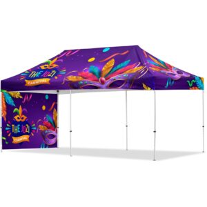 Coated Steel Sublimated Gazebo 6m x 3m –  1 Short Full-Wall Skin