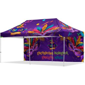Coated Steel Sublimated Gazebo 6m x 3m – 1 Long Full-Wall Skin