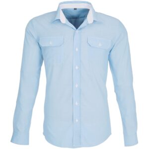 Mens Long Sleeve Windsor Shirt – Light Blue