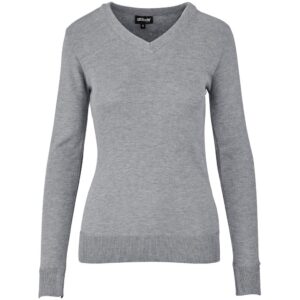 Ladies Long Sleeve Peru V-Neck Jersey – Grey