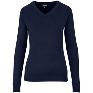 Ladies Long Sleeve Peru V-Neck Jersey – Navy