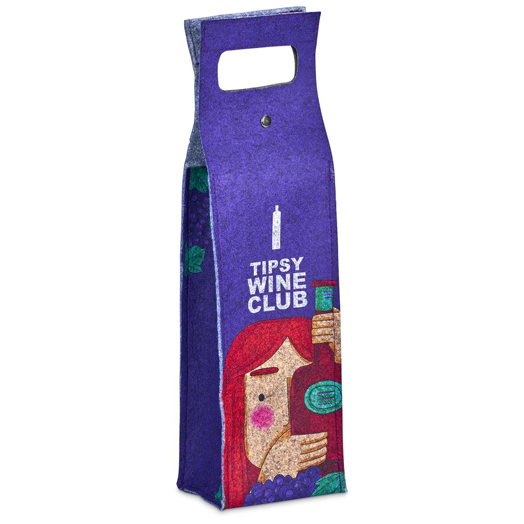 Hoppla Velto RPET Felt Single Wine Bottle Carrier 1 Hoppla Velto RPET Felt Single Wine Bottle Carrier