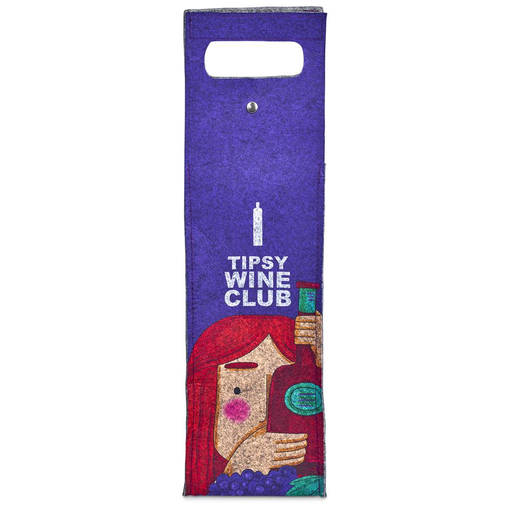 Hoppla Velto RPET Felt Single Wine Bottle Carrier 3 Hoppla Velto RPET Felt Single Wine Bottle Carrier - Image 3