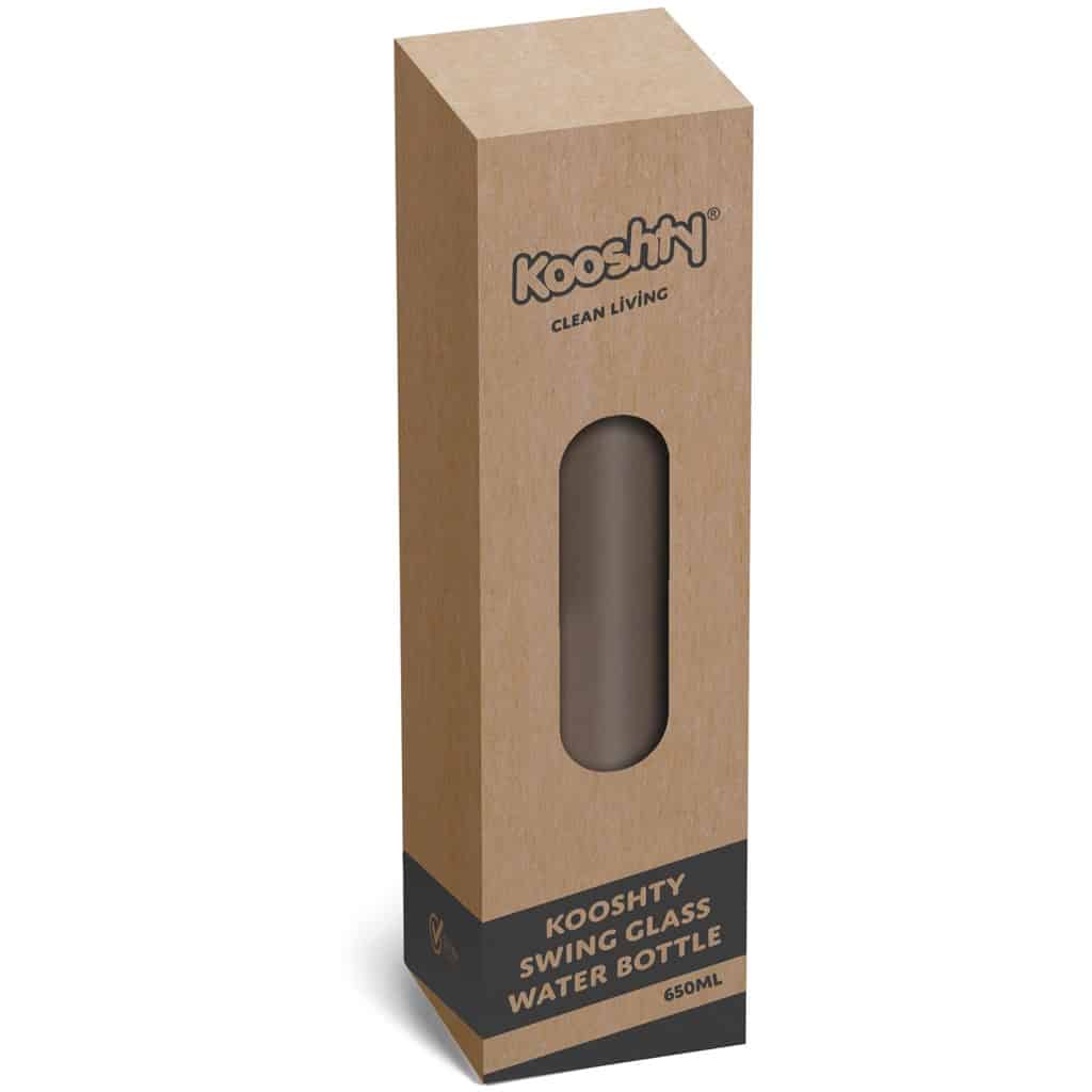 Kooshty Swing Glass Water Bottle - 650ml 3 GF KS B BOX NO LOGO X